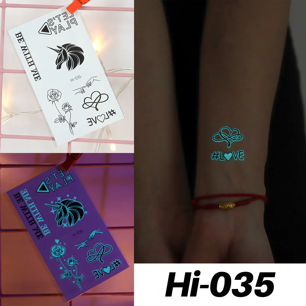 Women Arm Face Glowing Body Art Snake Butterfly Electric Syllable Party New Blue Luminous Tattoo Sticker
