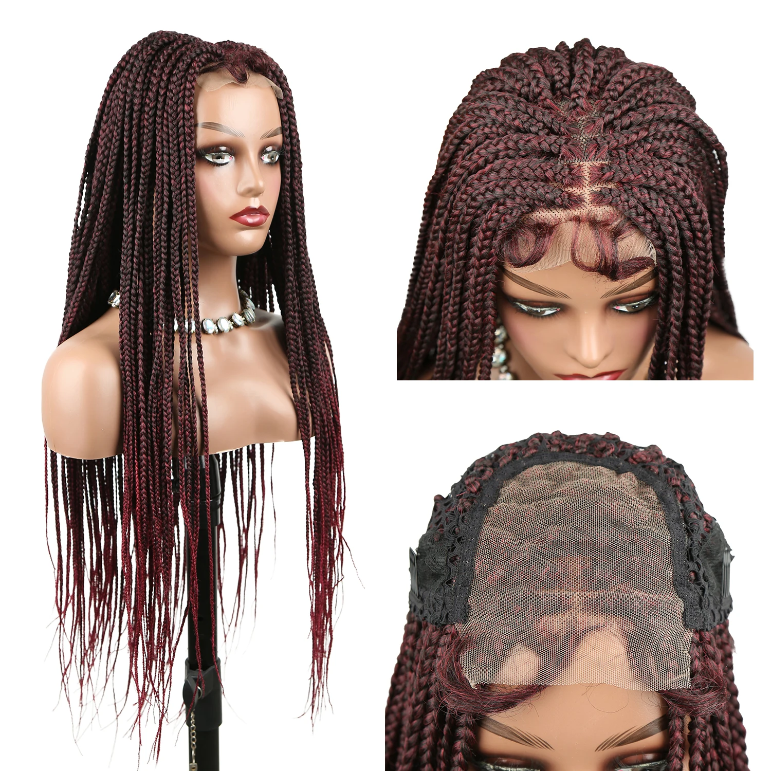 Hot Selling Factory Price Synthetic Hair Box Braid Wig for Black Women Wholesale Braided Laces Wigs Vendors Braided Wigs