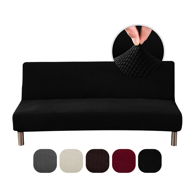 Armless Water Resistance Sofa Bed Cover Solid Color Without Armrest Big Elastic Folding Furniture Decoration Bench Covers