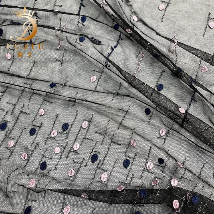 Pretty illusion embroidery fabric tulle fabric textiles