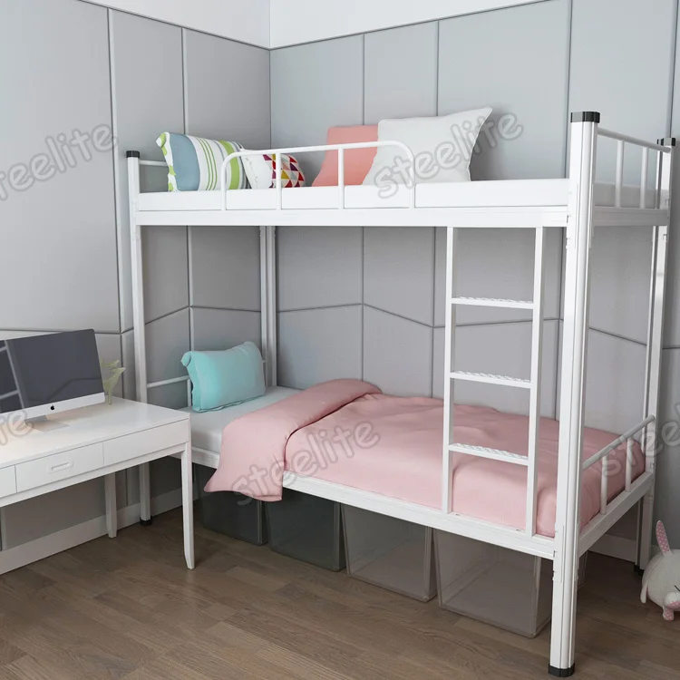 wholesale New design steel double decker single size Good quality heavy duty steel bunk bed