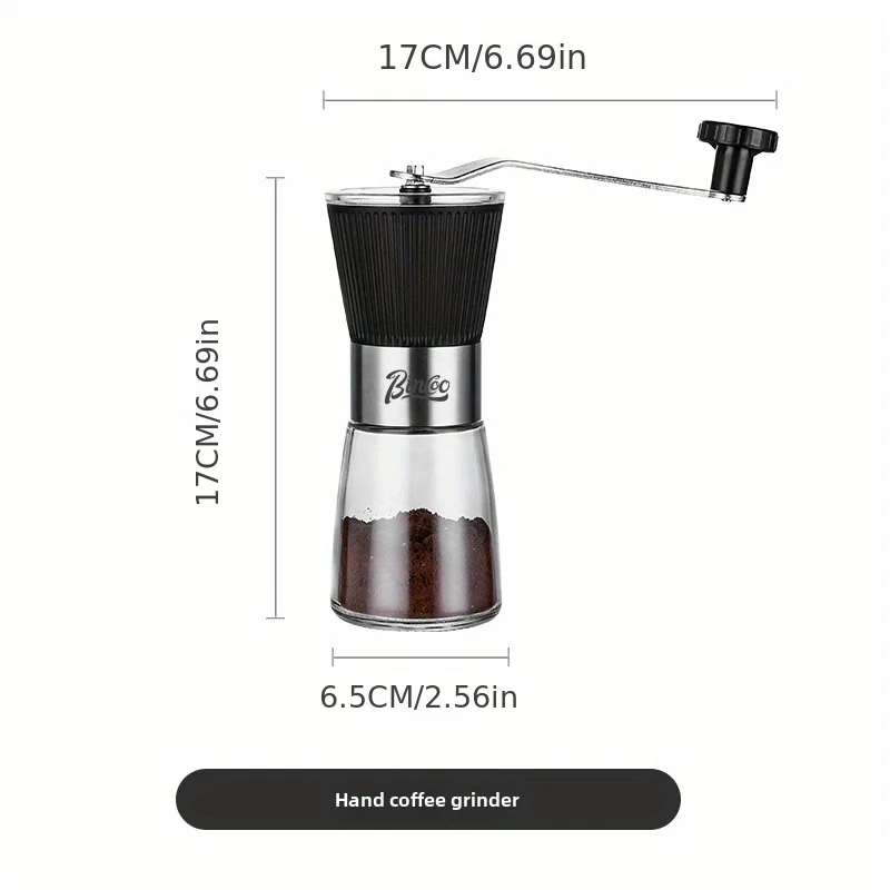 New Listing Glass Stainless Steel Portable Adjustment Mini Manual Coffee Grinder Sustainable Large Capacity Mill