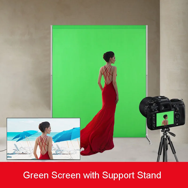 2*2M Green Screen Stainless Steel Stand Support Frame Photography Background Backdrop Stand for Photoshoot