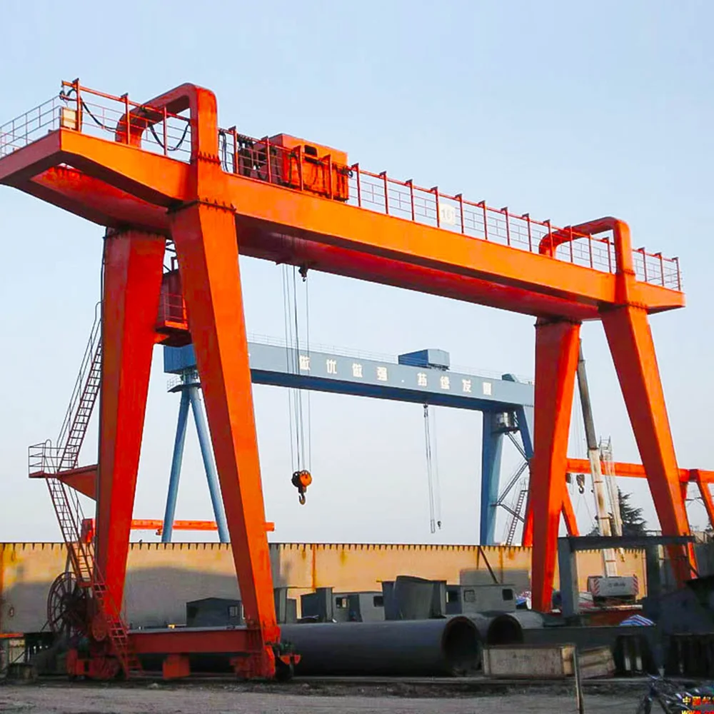 Double Girder Traveling Gantry Crane with Hoist for Outdoor Construction