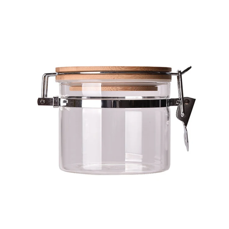 Most popular storage glass bottle cookie stash jar with lock