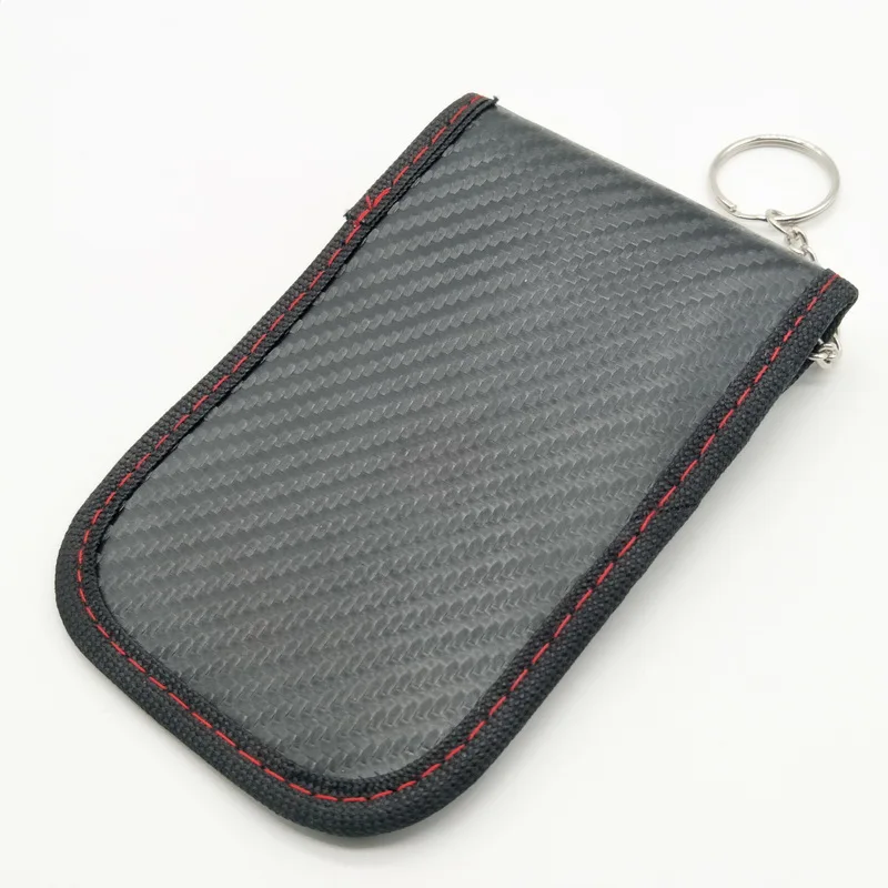 Carbon Fiber Pattern RFID signal Shielding Key case Faraday Bags Anti-theft Car Key Wallet Car Key signal Blocker