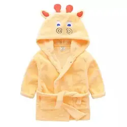 Soft warm Cartoon Cute Animal Shaped 100% polyester flannel fleece children pajamas Wearable baby bathrobe