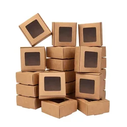 Cardboard Box Christmas Cookie Cupcake Pastry Shoe Box Doll Kraft Paper Bakery Gift Window Boxes Packaging With Clear Pvc Window