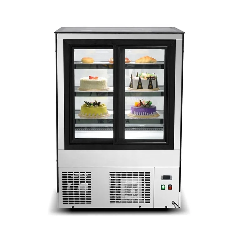 New Square Glass Bake Cafe Used Commercial Cake Display Fridge Cabinet Cake Showcase Chiller