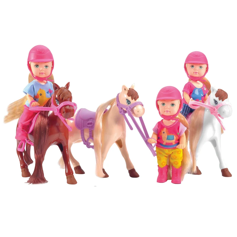 QS New Design DIY Assembly Pretend Play House Game Toys Cartoon Plastic Fashion Park Scene Baby Doll Set Toys For Children Gift