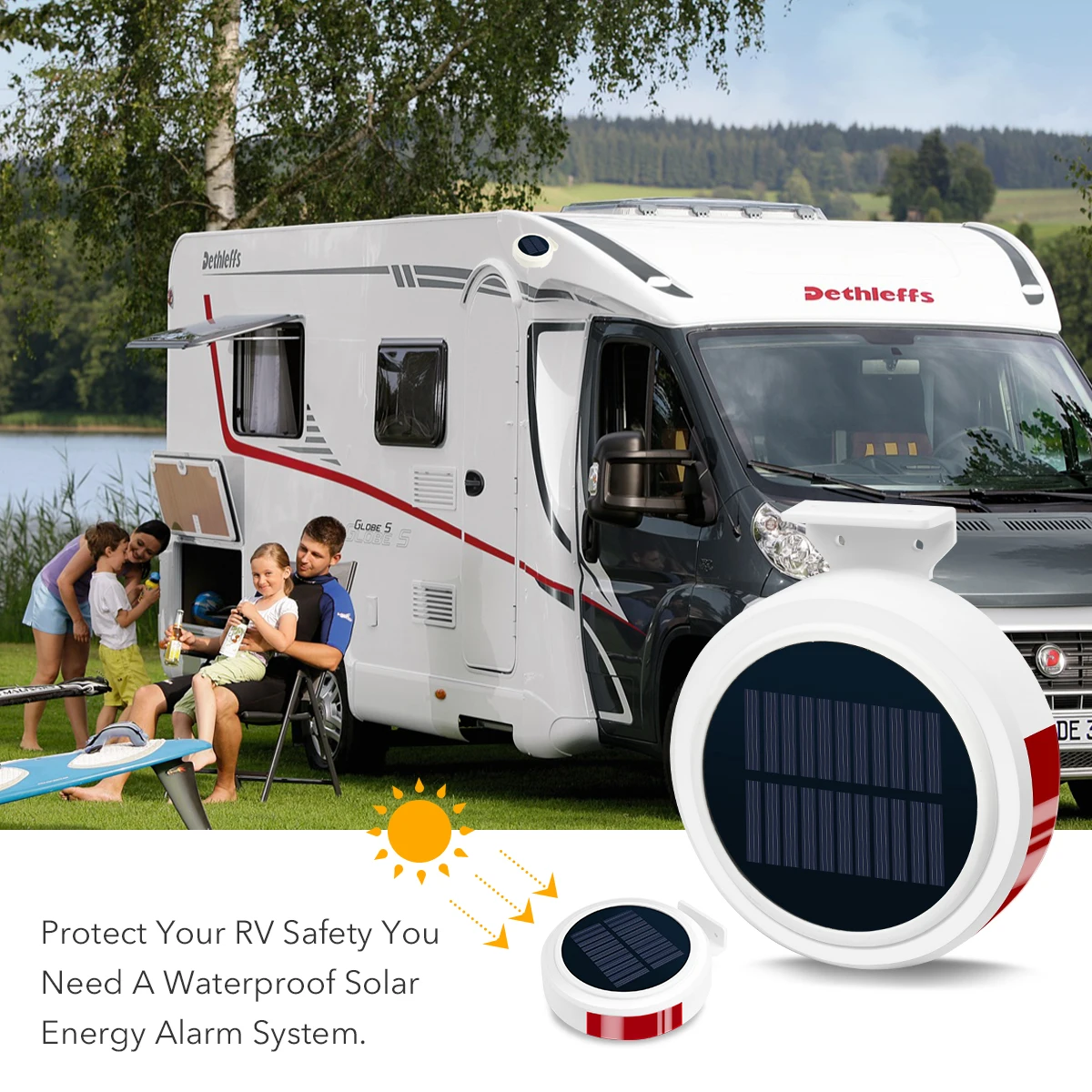 Solar powered intruder alarm GPRS Smart Home security devices burglar preventing