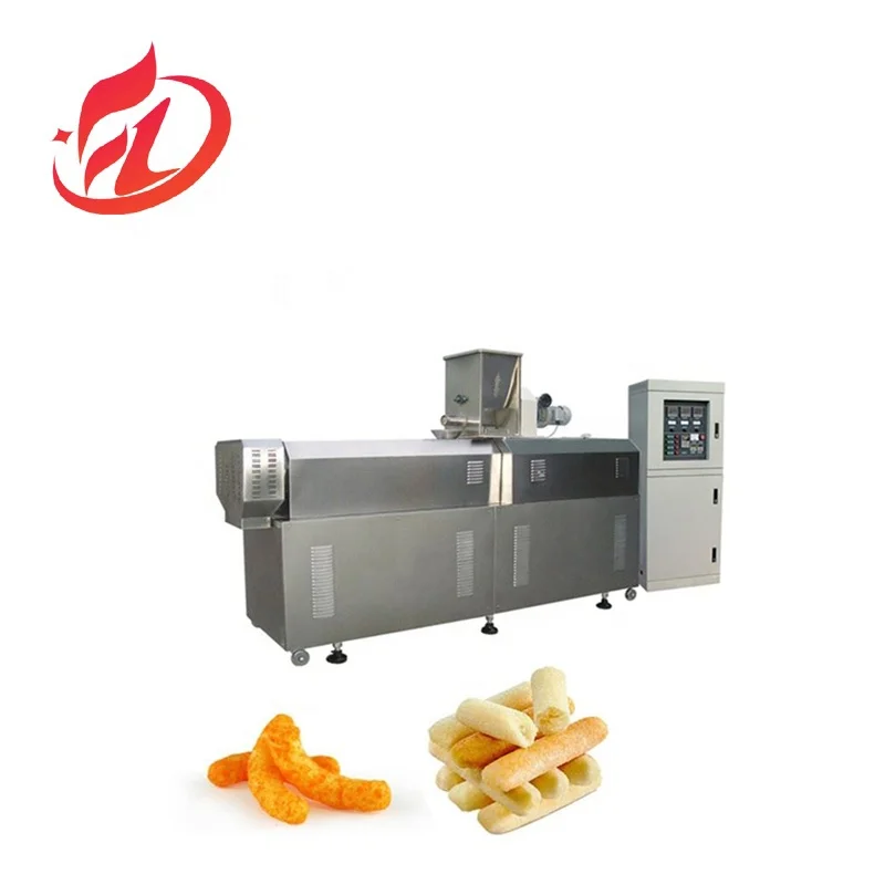 Automatic small rice  puffed corn puff snacks making extruder machine