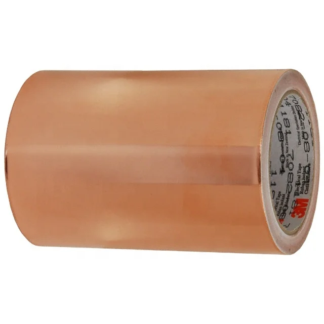 Foil EMI Shielding Tape 1181 Copper 3M with Conductive Adhesive, 0.066mm Thick Waterproof Acrylic No Printing Carton Sealing