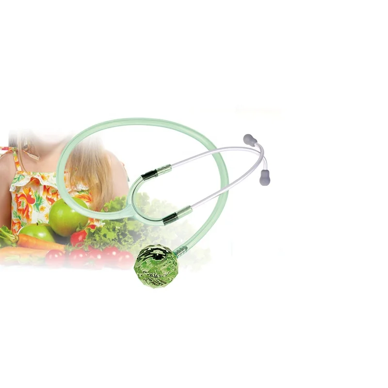 Детская больница, Медицинский Педиатрический прекордиальный кристаллический прозрачный зеленый стетоскоп для детей
