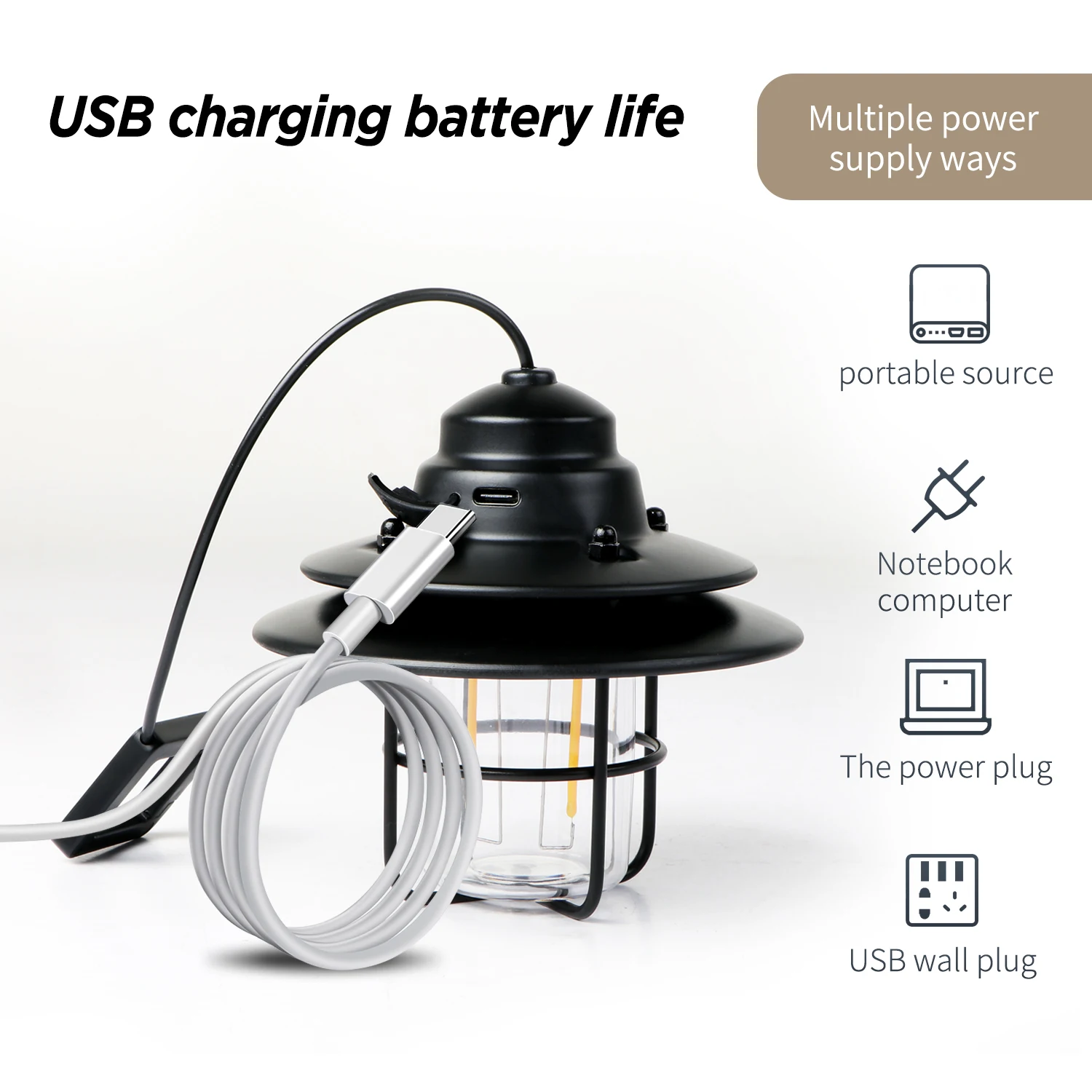 Outdoor modern vintage foldable portable rechargeable magic cool tent retro garden lantern camping lights