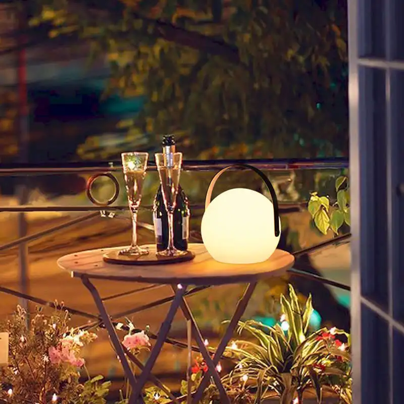 Custom Lantern Lamp Cordless USB Port Rechargeable IR Remote Dimmable LED RGB Table Lamp For Indoor/Outdoor