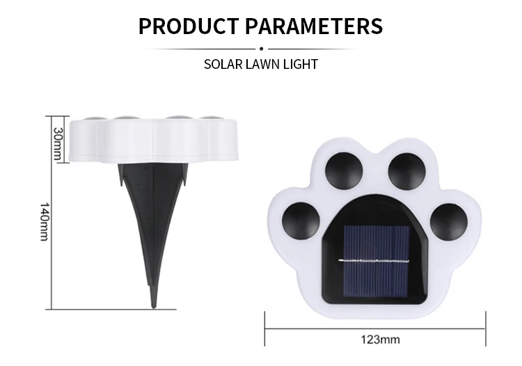 IP65 Bear paw shape Solar Ground Lights for Steps Wall Paw Footprint Night Lamp Outdoor Decorative Garden Underground