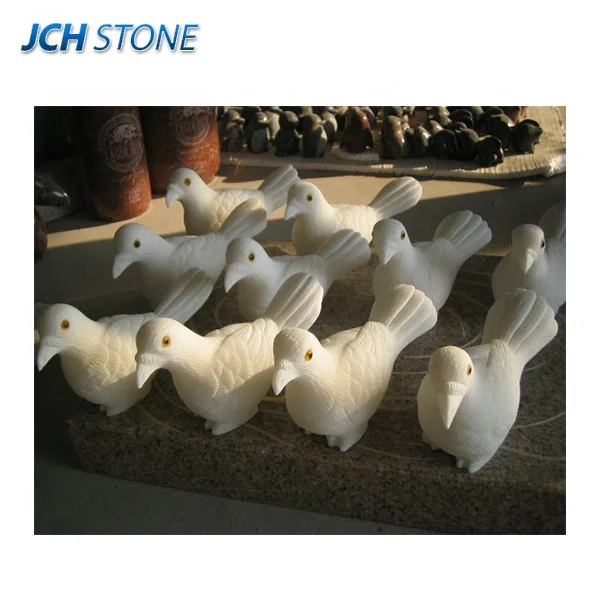 White Marble dove sculpture pigeon stone statue bird carvings