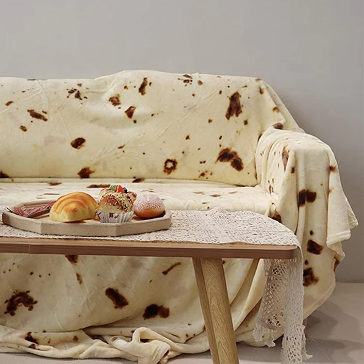 High quality flannel blanket mexican burritos 60in blanket print pizza blanket for adults