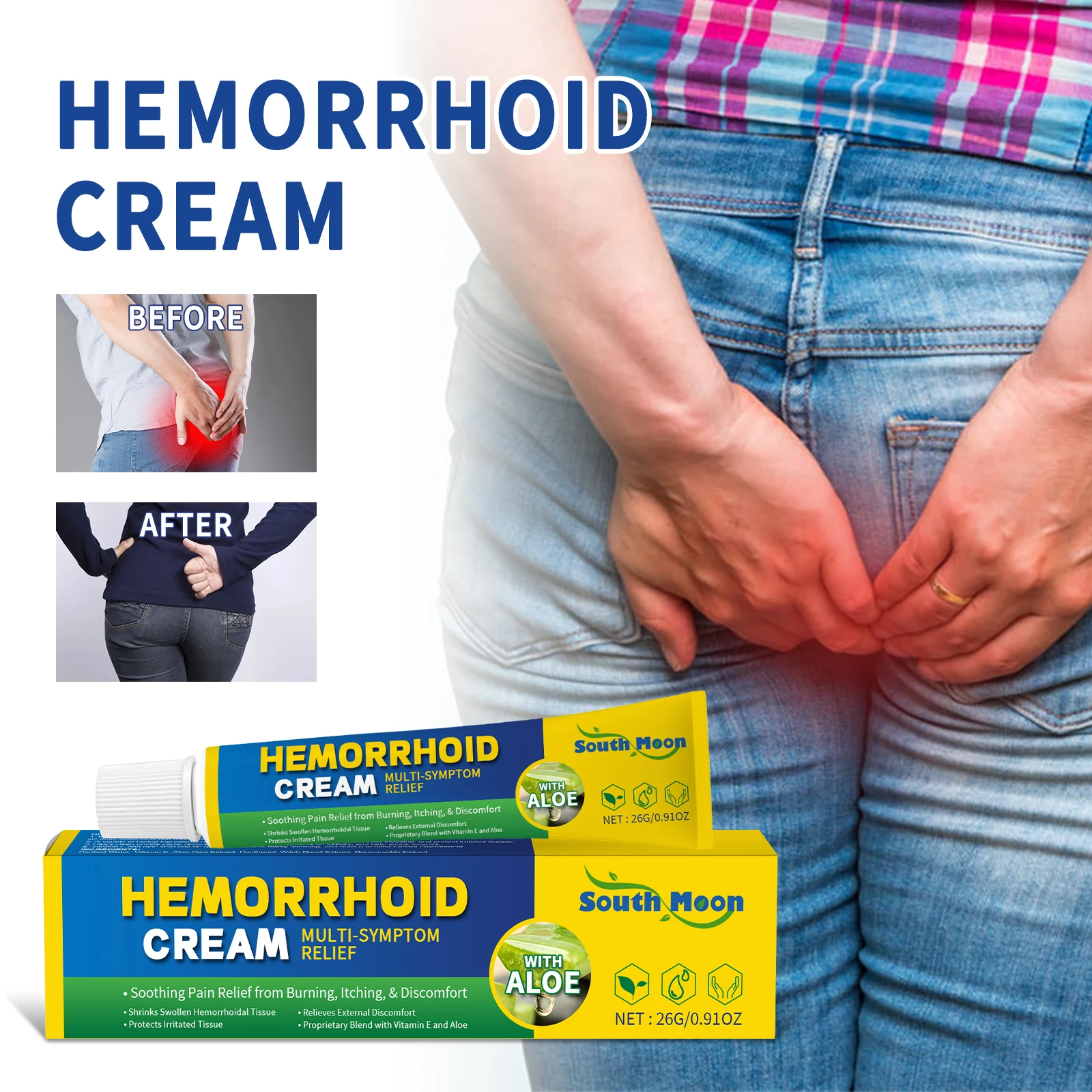 best sell hemorrhoid ointment 26g/pcs natural external herbal hemorrhoids cream health product