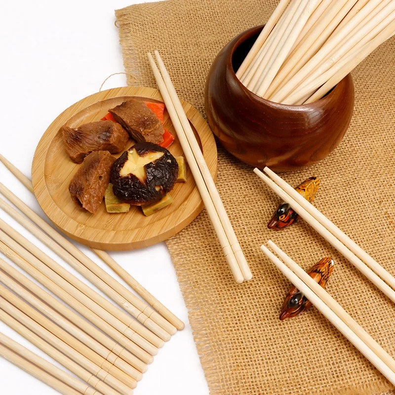 Disposable eco round bamboo chopsticks with OPP bag individual package