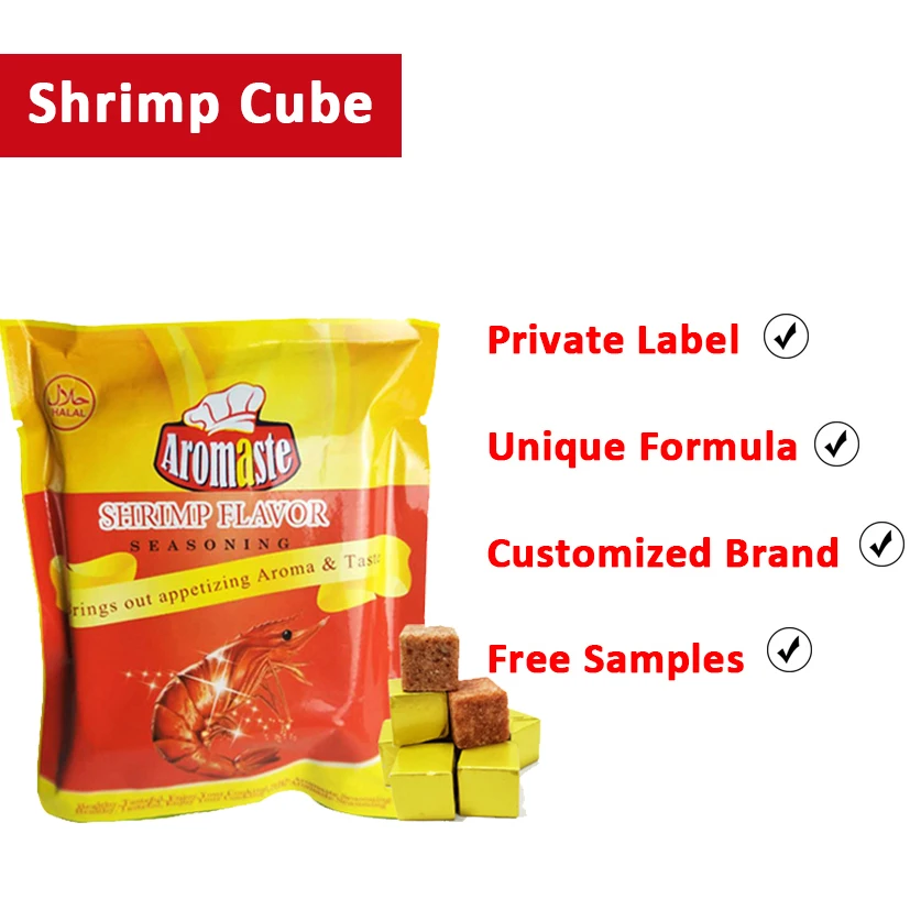 OEM Customized Logo HALAL 4g/10g Crayfish/Shrimp Seasoning Bouillon Stock Cube For African Soup