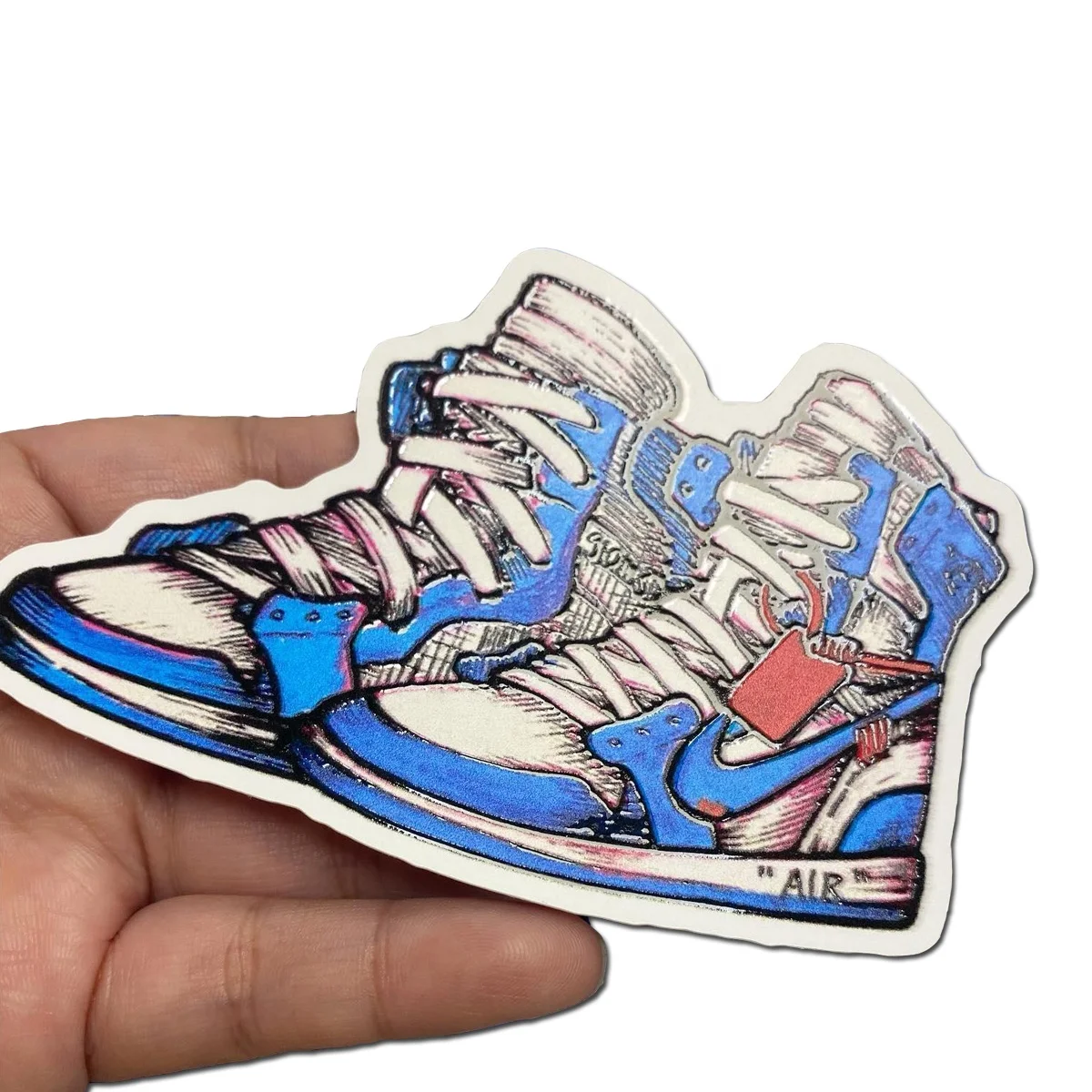 Custom High Quality Logo Stickers Spot UV Raised Die Cut Sticker Synthetic Paper Digital Printing PVC Vinyl Label Stickers