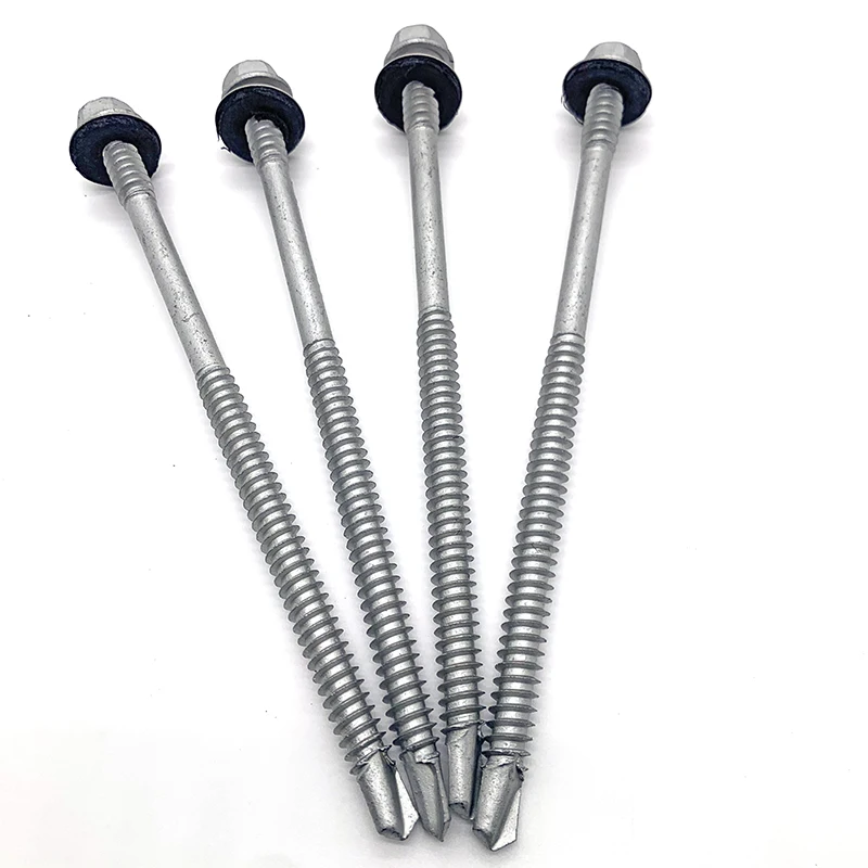 High quality Dacromet anti-corrosion patta roofing hex washer head self drilling screw