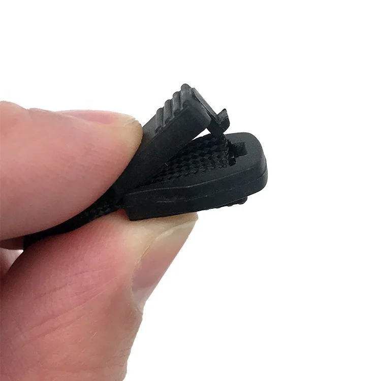 Wholesale Hot Sale PP Material Black Color Fold Over Hexagon Draw Plastic Cord End Cap