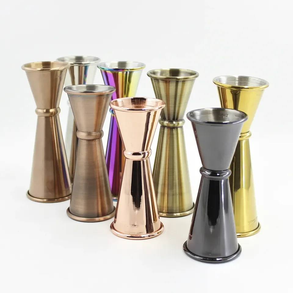 Bar Tools Stainless Steel Measuring Cups Metal Food Contactable Jigger Copper 30/60 ml Cocktail Bar Shot
