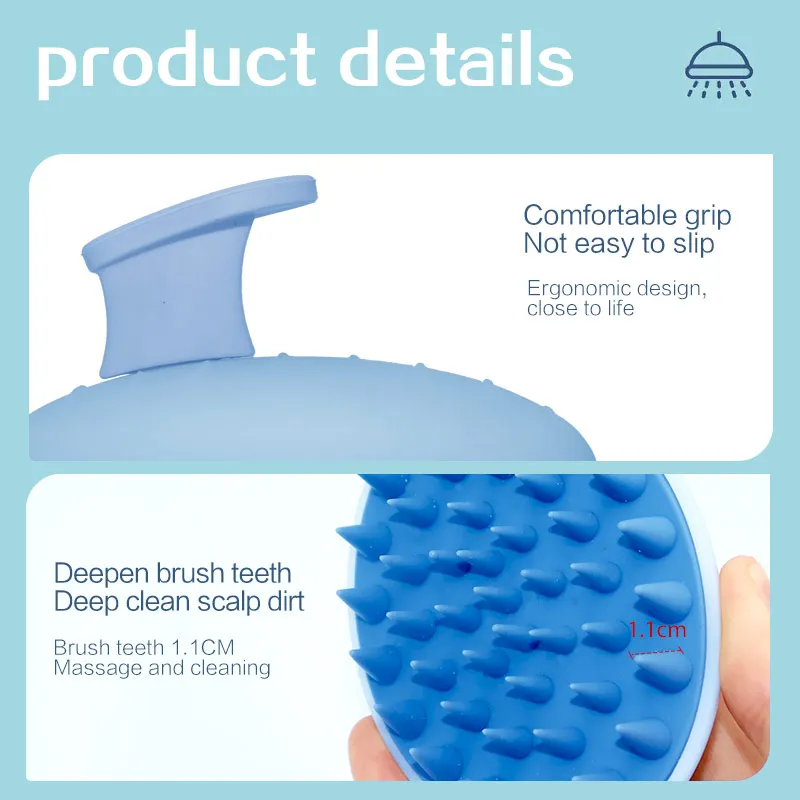 Custom Logo Wholesale Kids Hair Scalp Massager Shampoo Grooming Silicone Multifunction Shampoo Brush