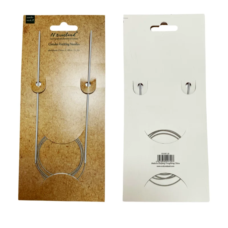 D&D  Plastic Free needlework circular Sock Knitting Needles Crochet Hooks  w/soft Handle paper card packaging wholesale
