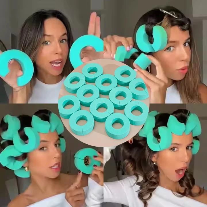New Design C-shape Hairdressing Sponge No Heat Curls No Damage Hair Reusable Heatless Curlers Wave Hair Curler