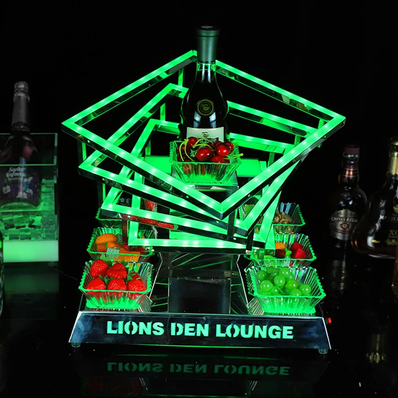 Wholesale Special Design Acrylic Plastic Fruit Display Rack Shelf for Ktv and Bar