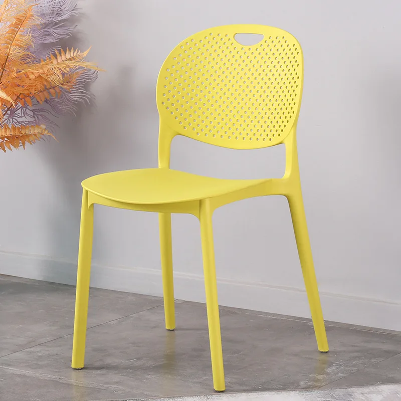 Stackable Hole Back Polypropylene Plastic Dining Chair Restaurant Pp Chair Outdoor Garden Balcony Chair