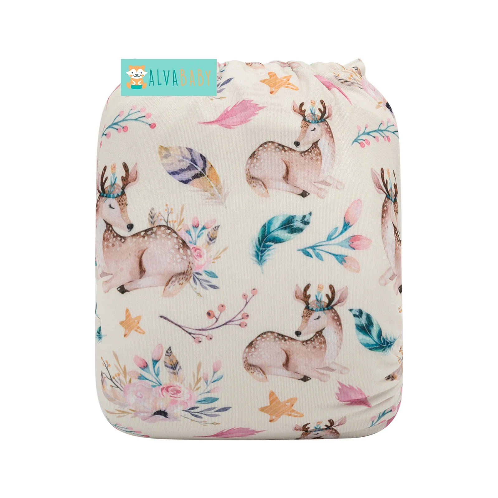 ALVABABY Wholesaler Deer Pattern Cloth Diaper Digital Printed Breathable Ecological Cloth Nappy