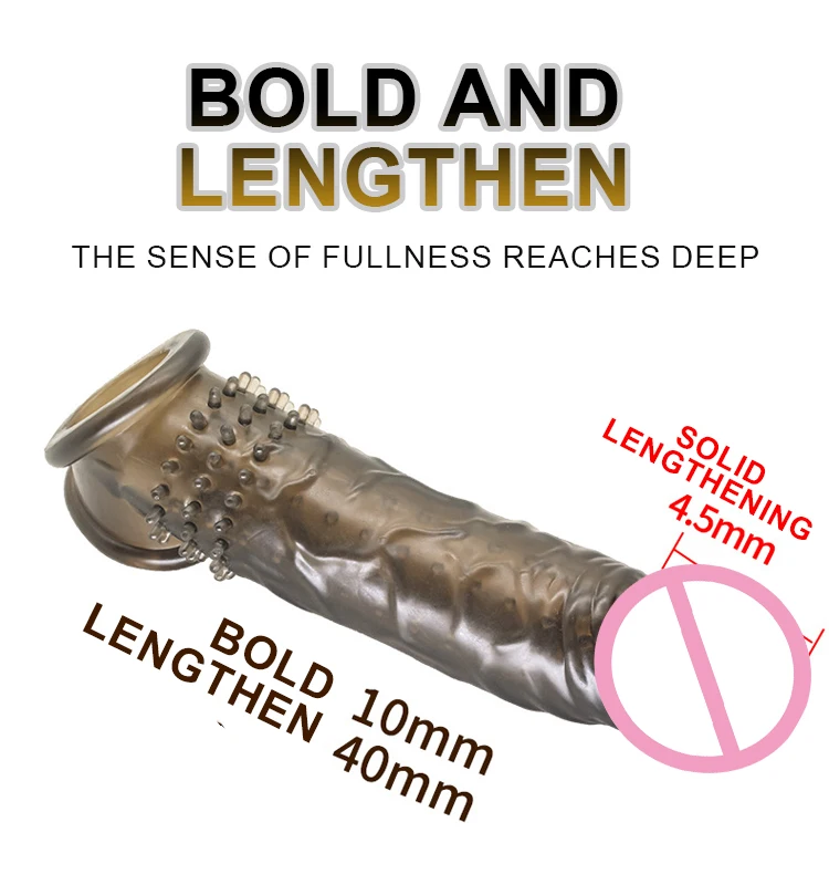 Super soft Delay Ejaculation Male Cock Realistic Dildo Condoms Reusable Penis Extender Sleeve