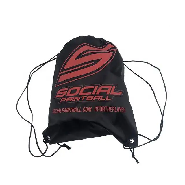 custom printed  waterproof sport storage gym traveling backpack Large Capacity Outdoor Travel nylon polyester drawstring bag