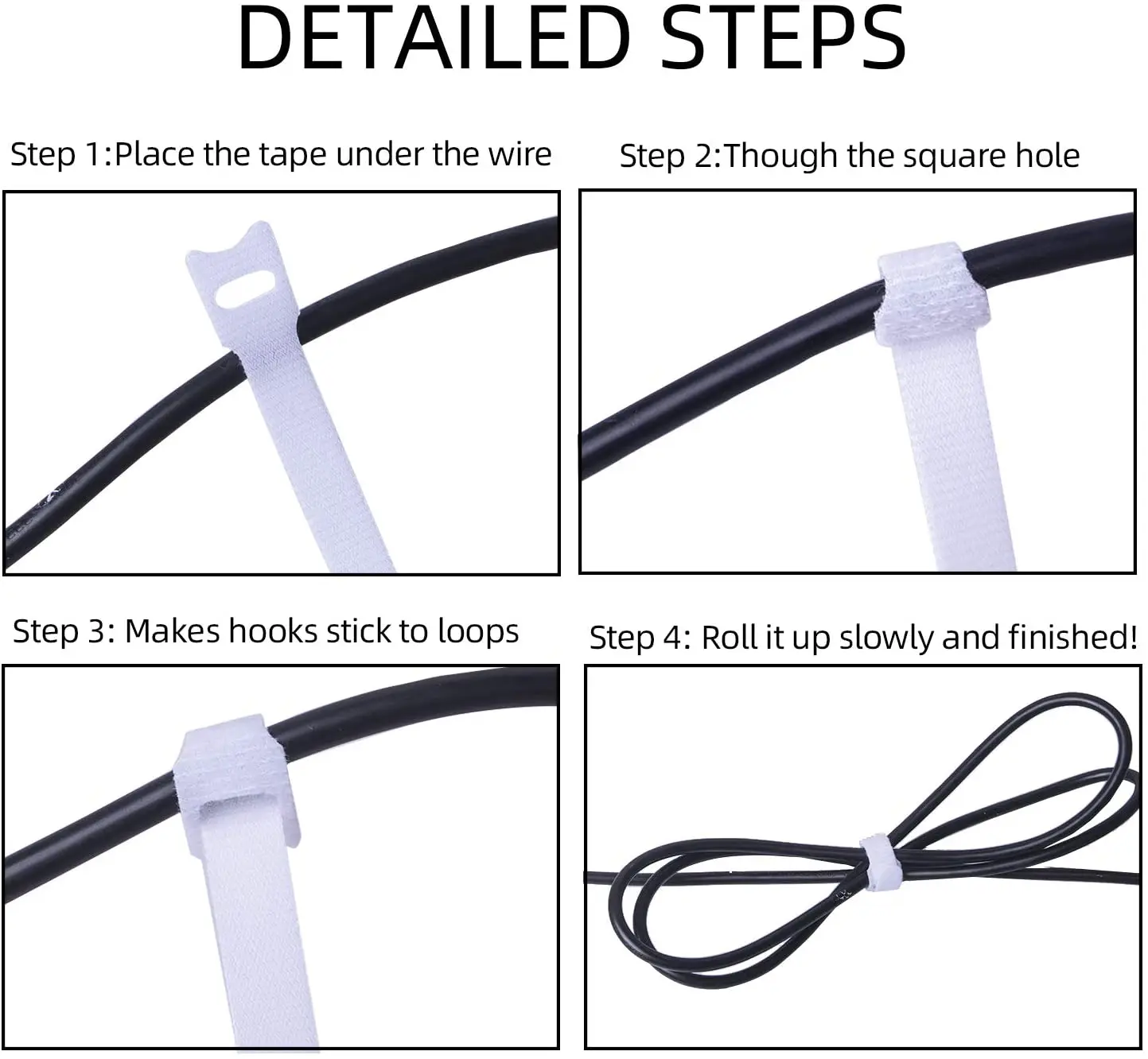Hook and Loop Cable Tie Velcroes Nylon Tape Hook and Loop Fastener Heavy Duty Straps Release Wire Ties
