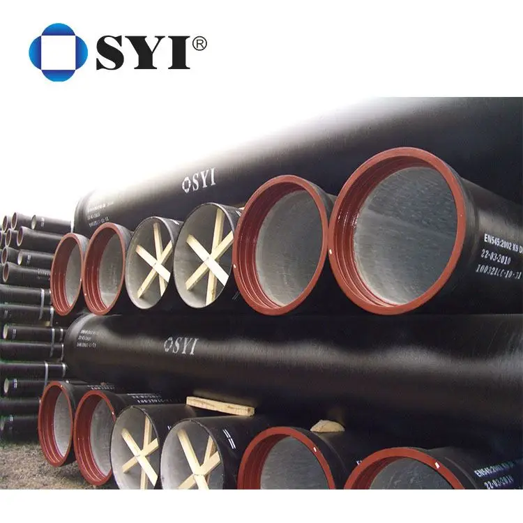 China Custom Sizes Water Pressure Test Bitumen Coating ISO2531 En545 En598 Class k7 k9 Ductile Iron Pipe Weight