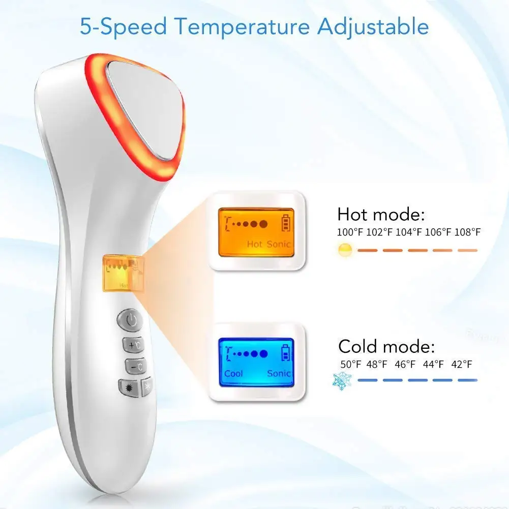 Hot and Cool Skin Care Facial Massager Portable Handheld Vibration Face Care Beauty Device Wrinkle Remover Beauty Machine