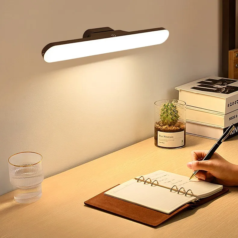 Magnetic Desk Lamp Hanging Wireless Touch for Study Reading Stepless Dimming Usb Led Night Light Table Lamp Battery Plastic ABS