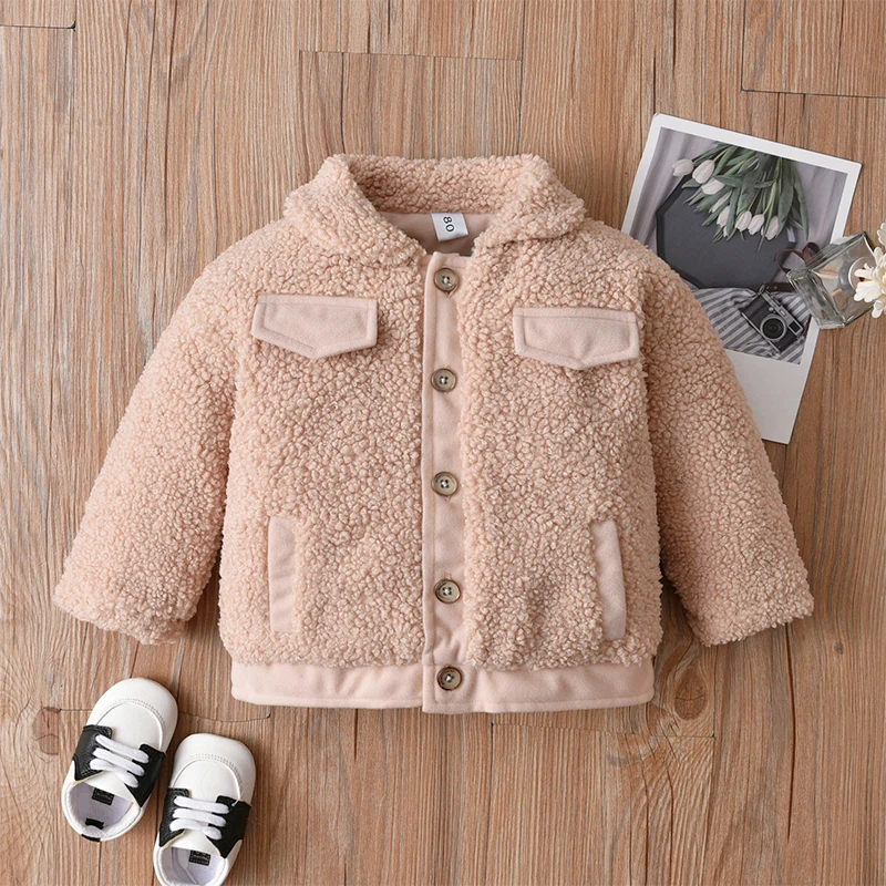 New Style Baby Outwear Clothing Children Winter Plush Coat Korean Style Lamb Wool Padded Jacket For Toddler Boys And Girls