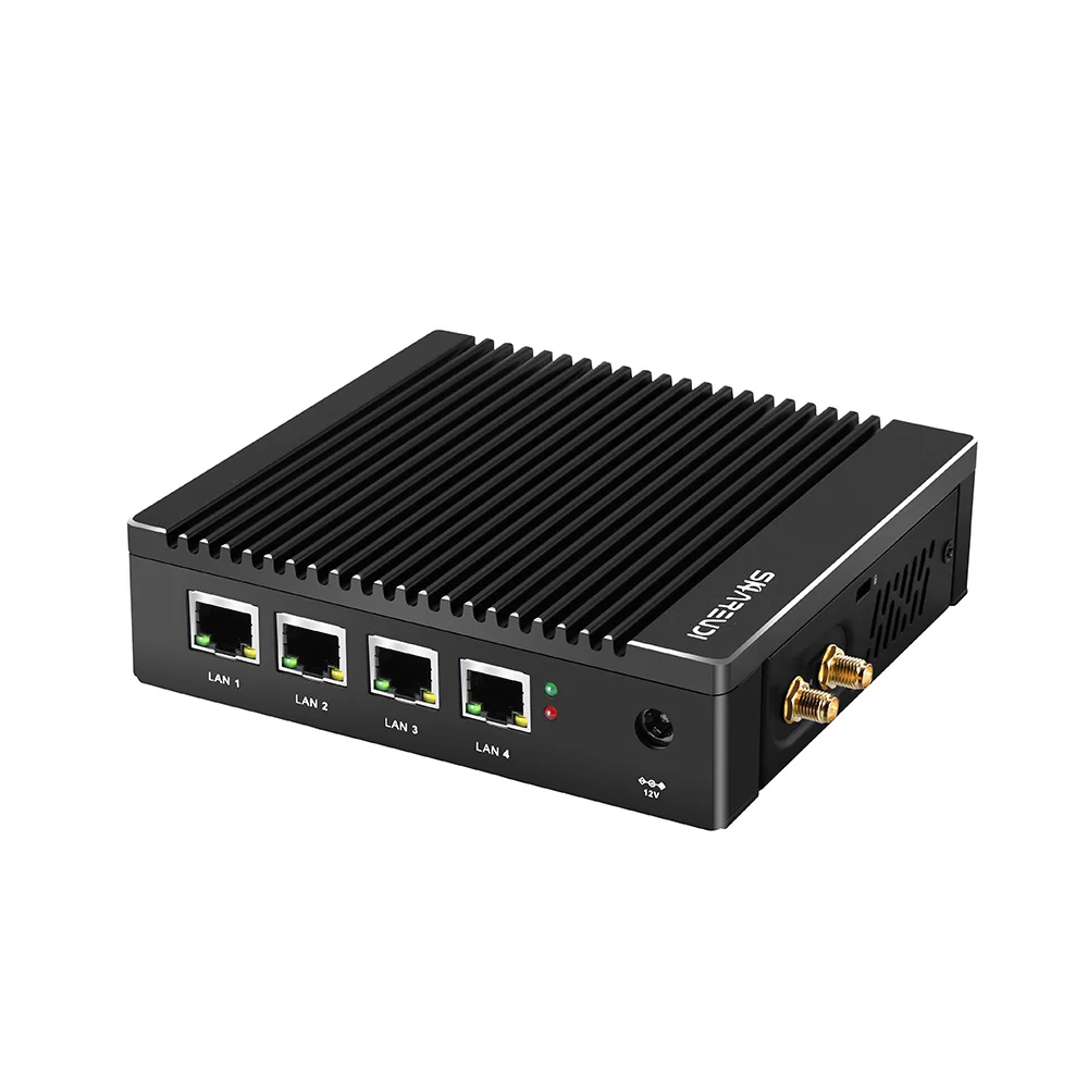 Mikrotik Router Firewall mini pc 4 NIC LAN  Support Power On Wake-On-LAN Soft Router Pfense OS 12v Mini Linux Computer