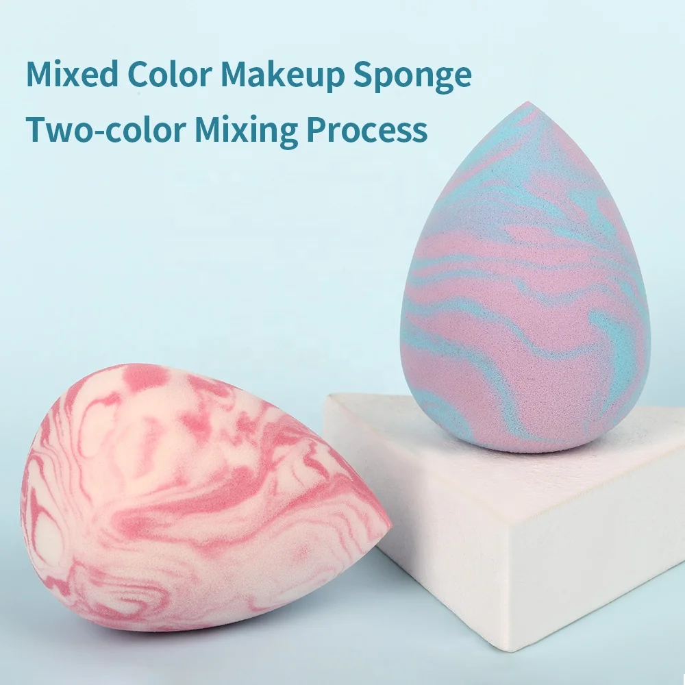 Wholesale Super Soft Vegan Marble Beauty Egg Blending Custom Logo Latex Free Facial Foundation Sponge Makeup Blender Sponge