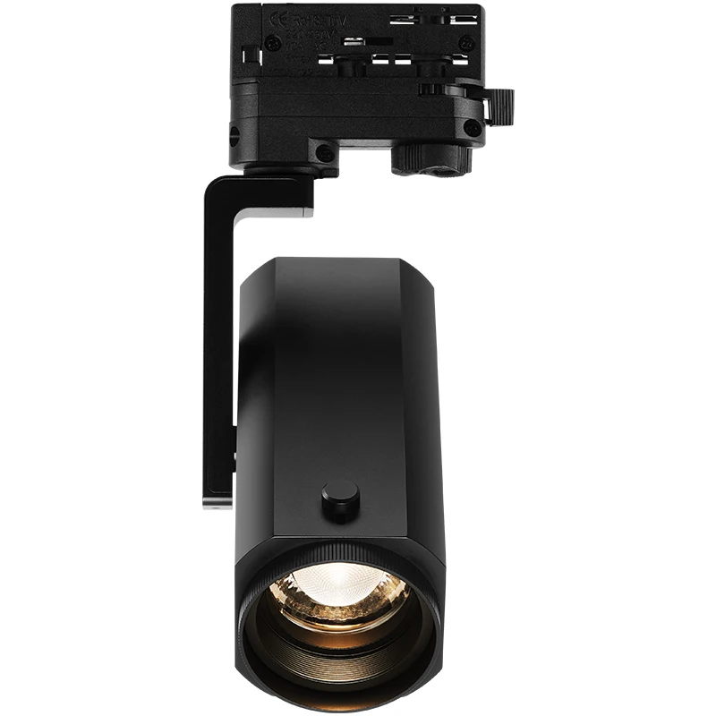 3-phase Adaptor 20W 24W Dimmable Adjustable Focusable Beam Angle COB LED Track Light Black Aluminum Museum 60 97 Modern Cree