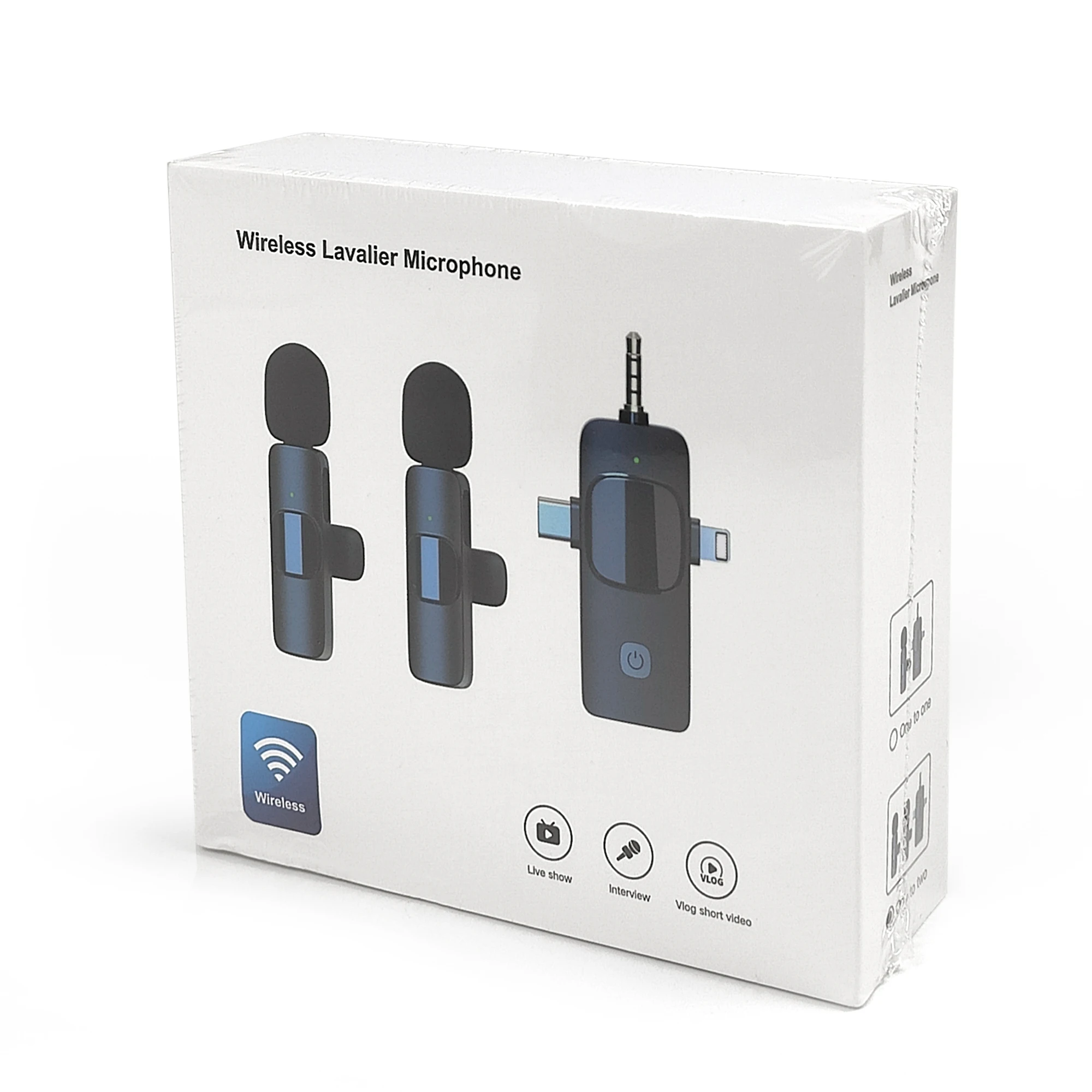 3-in-1 Lavalier Lapel Wireless Microphone Professional Mini Mic for Mobile Phone Camera Studio Use Live Streaming Teaching