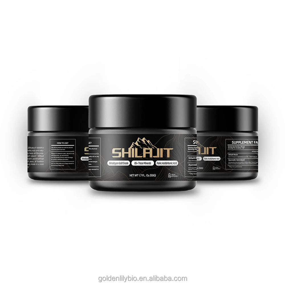 Private label Himalayan shilajit dry drops with 85+ trace minerals Pure Himalayan Organic Shilajit Resin Supplement for immune