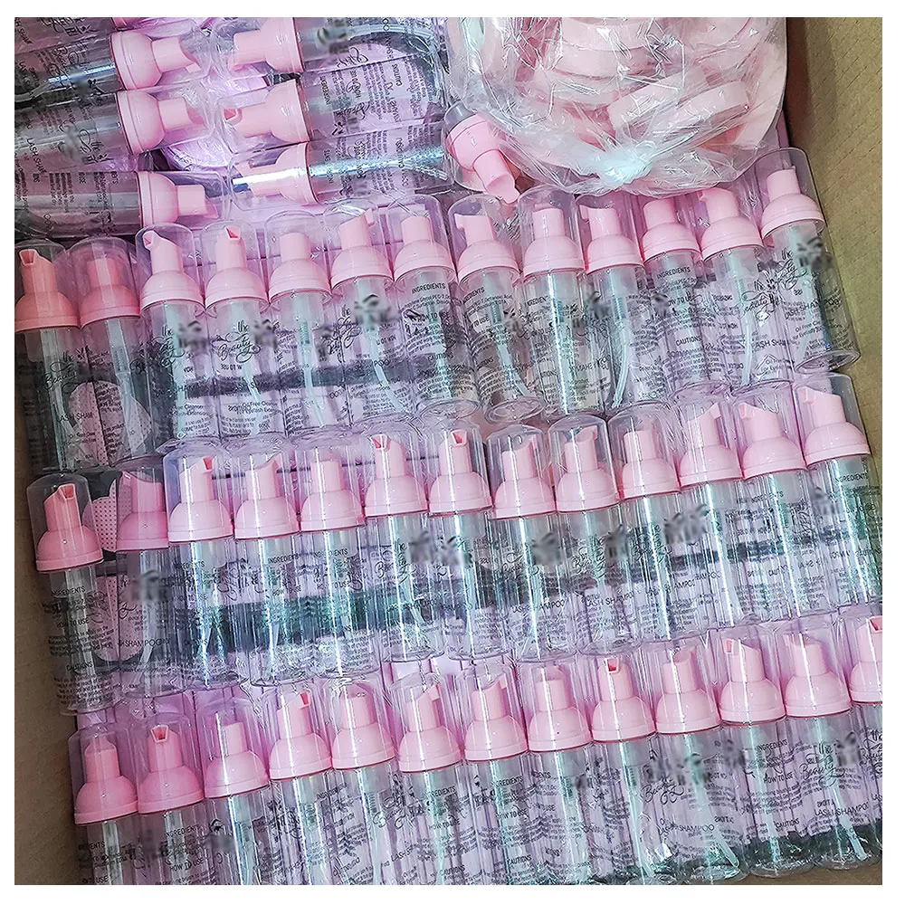 Розовый шампунь для наращивания ресниц наборы очищения