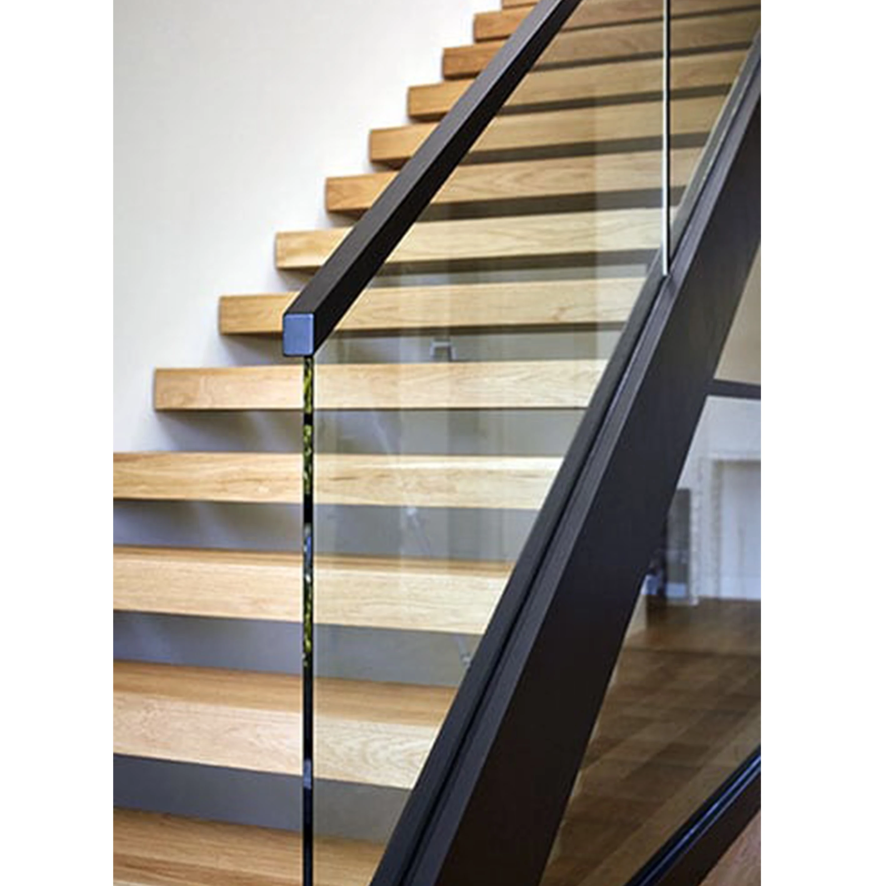 Aluminum balcony 12mm glass railing base shoe frameless glass balustrade handrail indoor staircase u channel glass railing
